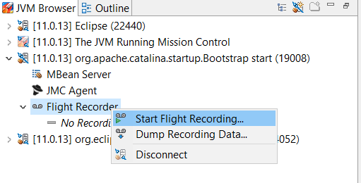 Profile endpoint recording