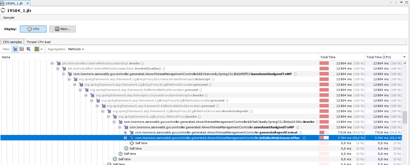 Profile endpoint timing
